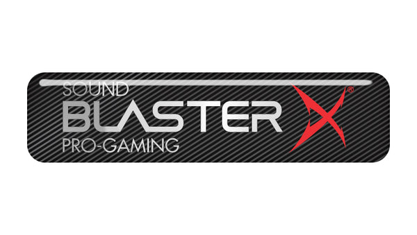 Sound BlasterX Pro-Gaming 2"x0.5" Chrome Effect Domed Case Badge / Sticker Logo
