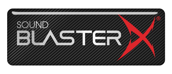 Sound BlasterX 2.75"x1" Chrome Effect Domed Case Badge / Sticker Logo
