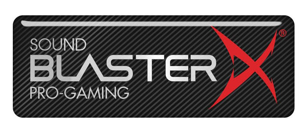 Sound BlasterX Pro-Gaming 2.75"x1" Chrome Effect Domed Case Badge / Sticker Logo