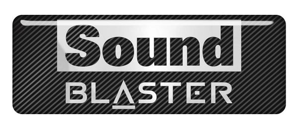 Sound Blaster Soundblaster 2.75"x1" Chrome Effect Domed Case Badge / Sticker Logo