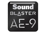 Sound Blaster Soundblaster AE-9 1"x1" Insignia de caja abovedada con efecto cromado / Logotipo adhesivo