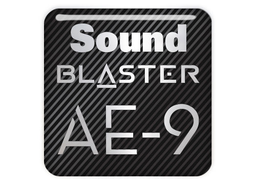 Sound blaster Soundblaster AE-9 1"x1" Chrome Effect Domed Case Badge / Sticker Logo