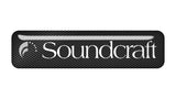 Insignia/logotipo adhesivo de caja abovedada con efecto cromado de Soundcraft de 2"x0,5"