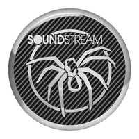 Insignia/logotipo adhesivo de caja abovedada con efecto cromado redondo de 1,5" de diámetro Soundstream