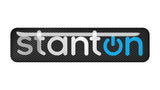 Insignia/logotipo adhesivo de caja abovedada con efecto cromado de Stanton de 2 "x 0,5"