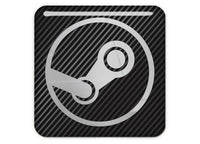 Steam 1"x1" Chrome Effect Domed Case Badge / Sticker Logo