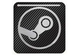 Insignia/logotipo adhesivo de caja abovedada con efecto cromado de Steam de 1"x1"