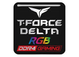 T-Force Delta RGB DDR4 1"x1" Caja abovedada con efecto cromado Insignia/logotipo adhesivo