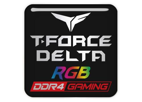 T-Force Delta RGB DDR4 1"x1" Chrome Effect Domed Case Badge / Sticker Logo