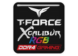 T-Force XCalibur RGB DDR4 1"x1" Estuche abovedado con efecto cromado Insignia / Logotipo adhesivo