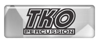 TKO Percussion 2.75"x1" Chrome Effect Domed Case Badge / Sticker Logo