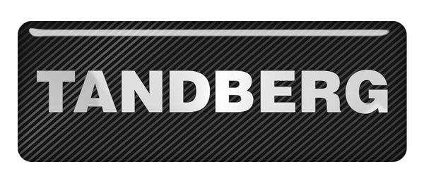 Tandberg 2.75"x1" Chrome Effect Domed Case Badge / Sticker Logo