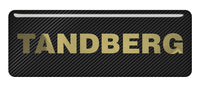 Tandberg Gold 2.75"x1" Chrome Effect Domed Case Badge / Sticker Logo