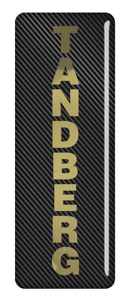 Tandberg Gold Vertical 2.75"x1" Chrome Effect Domed Case Badge / Sticker Logo
