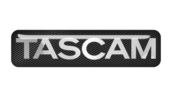 Tascam 2"x0.5" Chrome Effect Domed Case Badge / Sticker Logo