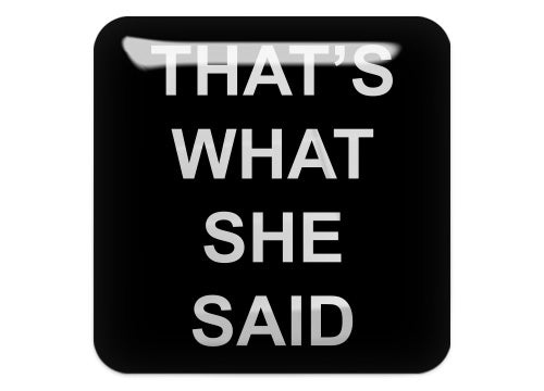 That's what she said 1"x1" Chrome Effect Domed Case Badge / Sticker Logo