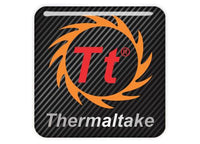Thermaltake 1"x1" Chrome Effect Domed Case Badge / Sticker Logo