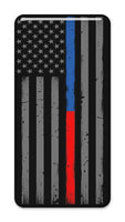 Thin Blue & Red Line Police Firefighter 2"x1" Chrome Effect Domed Case Badge / Sticker Logo