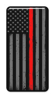 Thin Red Line Firefighter 2"x1" Chrome Effect Domed Case Badge / Sticker Logo