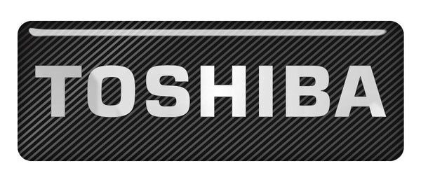 Toshiba 2.75"x1" Chrome Effect Domed Case Badge / Sticker Logo