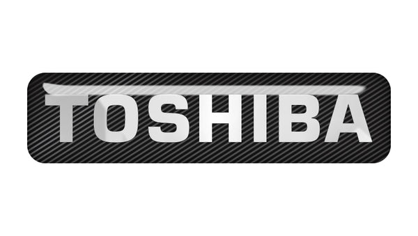 Toshiba 2"x0.5" Chrome Effect Domed Case Badge / Sticker Logo