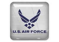U.S. Air Force 1"x1" Chrome Effect Domed Case Badge / Sticker Logo