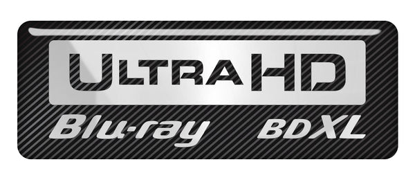 Ultra HD Blu-Ray BDXL 2.75"x1" Chrome Effect Domed Case Badge / Sticker Logo