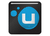 Insignia/logotipo adhesivo de caja abovedada con efecto cromado de 1"x1" de Uplay
