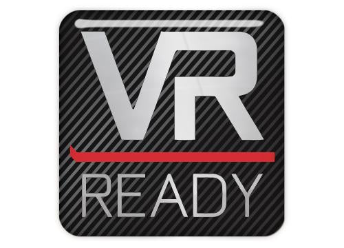 VR Ready 1"x1" Chrome Effect Domed Case Badge / Sticker Logo