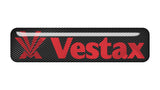 Vestax Red 2"x0.5" Insignia de caja abovedada con efecto cromado / Logotipo adhesivo