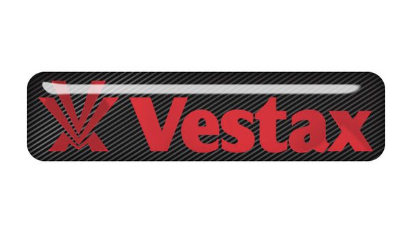 Vestax Red 2"x0.5" Chrome Effect Domed Case Badge / Sticker Logo