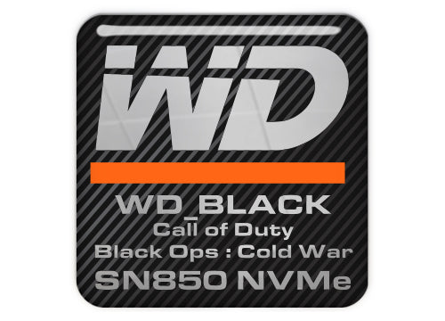 Western Digital WD_BLACK WD Call of Duty Black Ops Cold War SN850 NVMe 1"x1" Chrome Effect Domed Case Badge / Sticker Logo