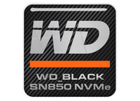 Western Digital WD_BLACK WD SN850 NVMe 1"x1" Chrome Effect Domed Case Badge / Sticker Logo