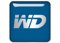 Western Digital WD Blue 1"x1" Chrome Effect Domed Case Badge / Sticker Logo