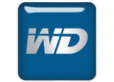 Insignia/logotipo adhesivo de caja abovedada con efecto cromado de 1"x1" de Western Digital WD Blue