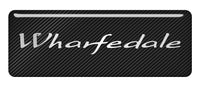 Wharfedale 2.75"x1" Chrome Effect Domed Case Badge / Sticker Logo