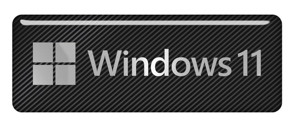 Windows 11 2.75"x1" Chrome Effect Domed Case Badge / Sticker Logo