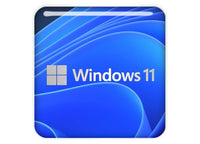 Windows 11 Design 2 1"x1" Chrome Effect Domed Case Badge / Sticker Logo