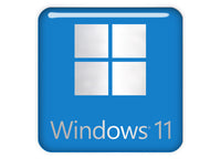 Windows 11 Design 4 1"x1" Chrome Effect Domed Case Badge / Sticker Logo