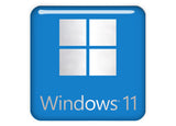 Windows 11 Design 4 1"x1" Chrome Effect Domed Case Badge / Sticker Logo