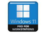 Windows 11 Pro para estaciones de trabajo Insignia/logotipo adhesivo de caja abovedada con efecto cromado de 1"x1"