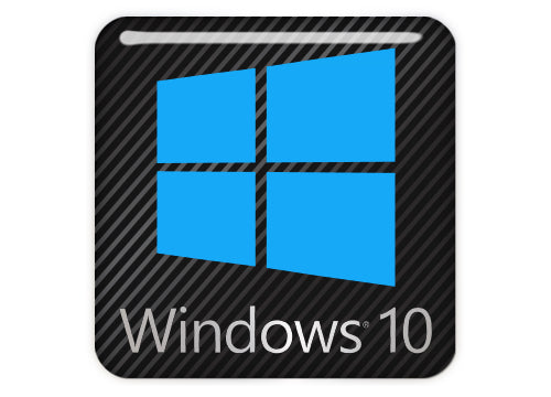 Windows 10 Black 1"x1" Chrome Effect Domed Case Badge / Sticker Logo