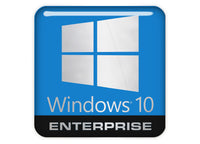 Windows 10 Enterprise 1"x1" Chrome Effect Domed Case Badge / Sticker Logo