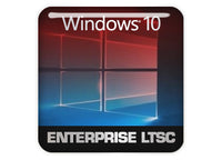Windows 10 Enterprise LTSC 1"x1" Chrome Effect Domed Case Badge / Sticker Logo