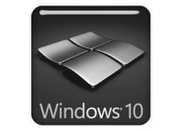 Windows 10 Gunmetal 1"x1" Chrome Effect Domed Case Badge / Sticker Logo