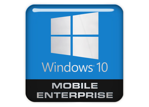 Windows 10 Mobile Enterprise 1"x1" Chrome Effect Domed Case Badge / Sticker Logo