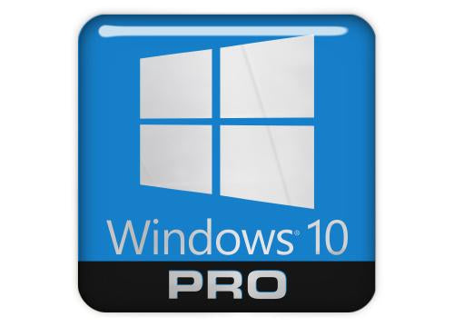 Windows 10 PRO (Professional) 1"x1" Chrome Effect Domed Case Badge / Sticker Logo