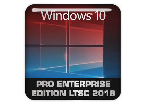 Windows 10 Pro Enterprise Edition LTSC 2019 1"x1" Chrome Effect Domed Case Badge / Sticker Logo