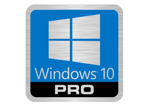 Windows 10 Pro 1"x1" Brushed Silver Effect Flat Logo Sticker