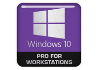 Windows 10 Pro for Workstations 1"x1" Chrome Effect Domed Case Badge / Sticker Logo